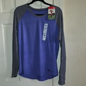 The North Face NWT Womens Motivation Long Sleeve Purple Raglan Tee Shirt
